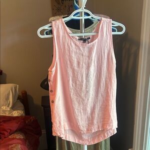 Pink Sleeveless Button-Detail Top
